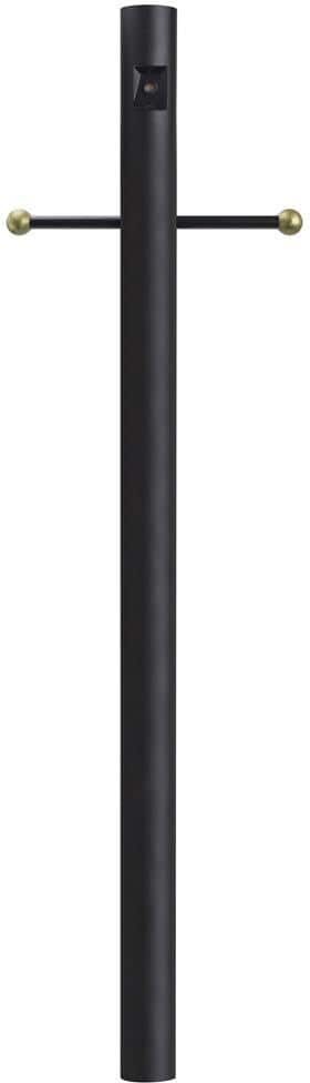 SOLUS 10 ft. Black Outdoor Direct Burial Lamp Post with Cross Arm and Auto Dusk-Dawn Photocell fits 3 in. Post Top Fixtures