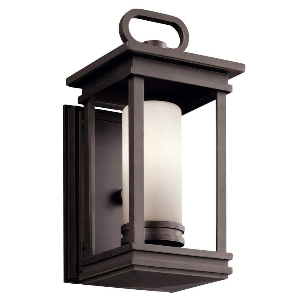 KICHLER South Hope 1-Light Rubbed Bronze Outdoor Hardwired Wall Lantern Sconce with No Bulbs Included (1-Pack)