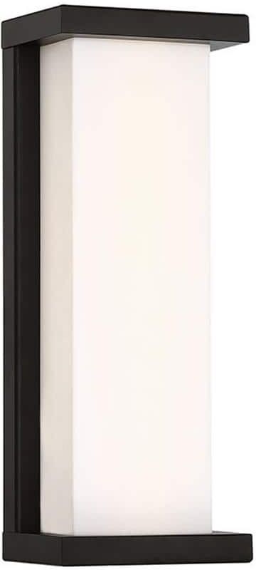 WAC Lighting Case 14 in. Black Integrated LED Outdoor Wall Sconce, 3000K