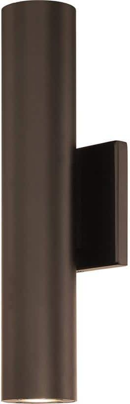 WAC Lighting Caliber 14 in. Bronze Integrated LED Outdoor Wall Sconce, 3000K