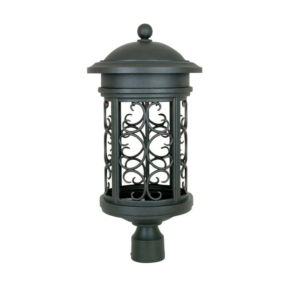 Designers Fountain Ellington 1-Light Oil Rubbed Bronze Cast Aluminum Outdoor Weather Resistant Post Light with No Bulb Included