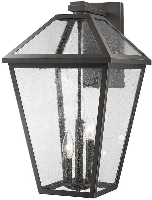 Talbot Oil Rubbed Bronze Outdoor Hardwired Lantern Wall Sconce with No Bulbs Included