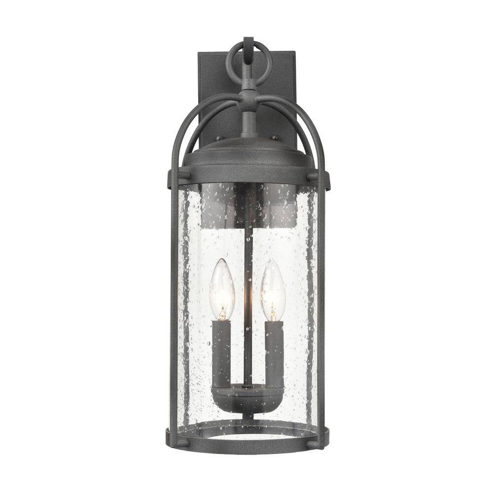 Titan Judy 19 in. H 2-Light Distressed Zinc Outdoor Sconce