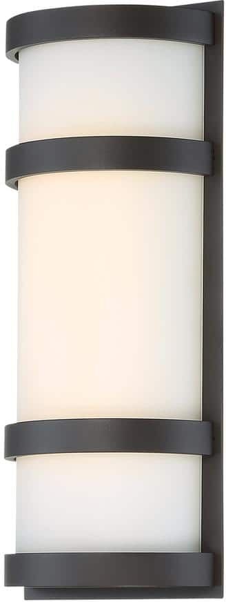 WAC Lighting Latitude 14 in. Bronze Integrated LED Outdoor Wall Sconce, 3000K