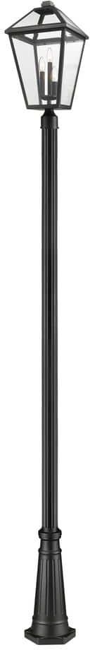 Talbot 117.25 in. 3-Light Black Metal Hardwired Outdoor Weather Resistant Post Light Set with No Bulb included