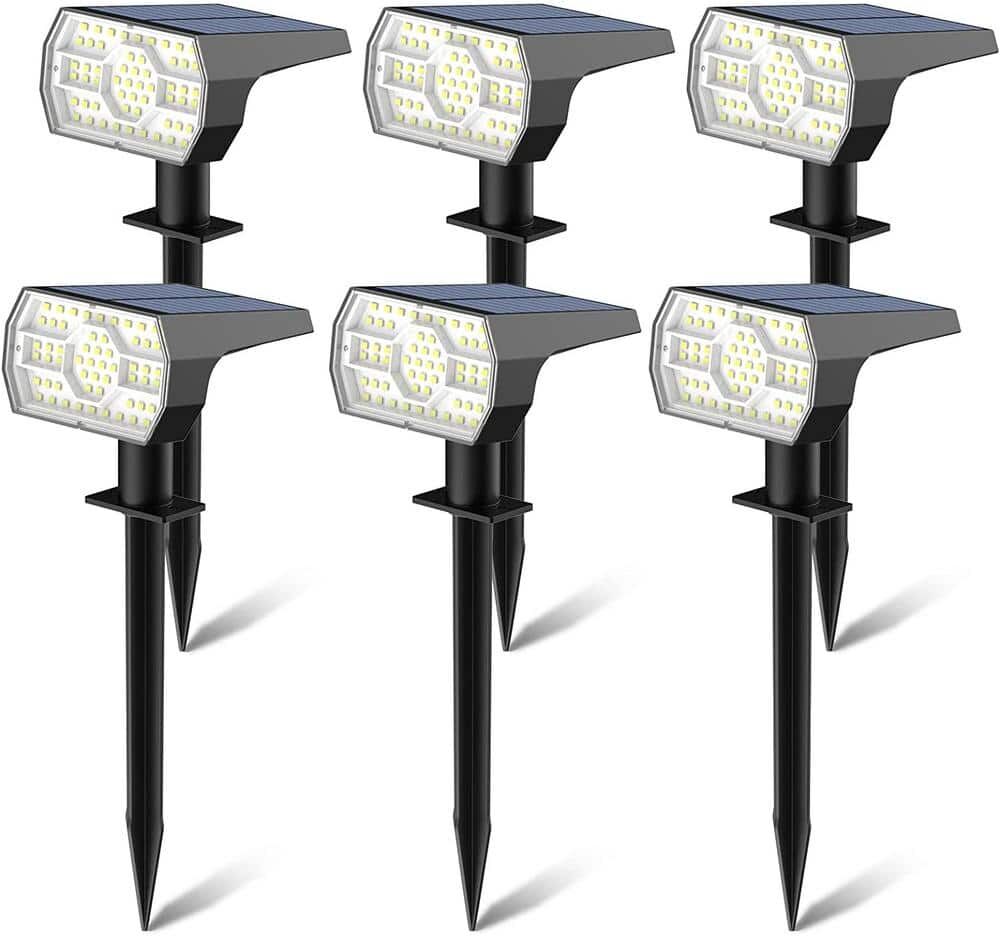 Cubilan Solar Spot Lights Outdoor Waterproof, 56 LED Solar Garden Pathway Lights (6-Pack)