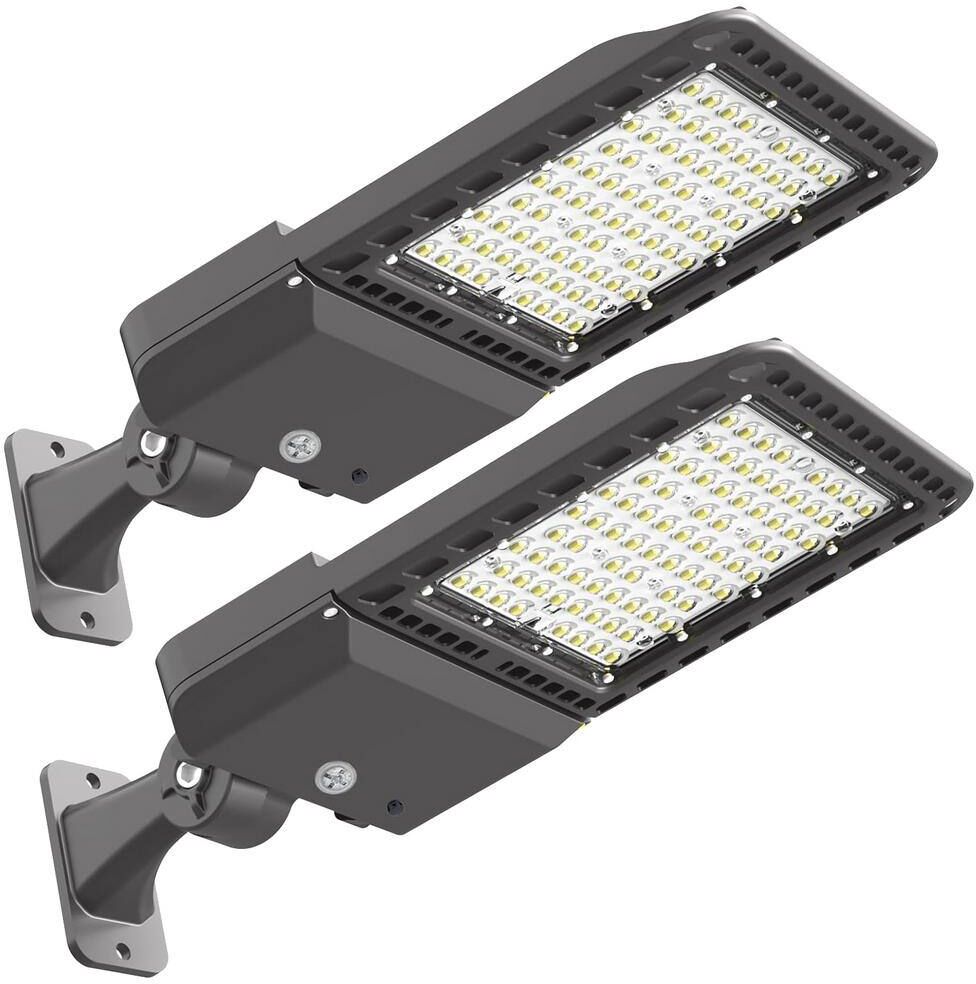 Honey 1500-Watt Equivalent Integrated LED Bronze Weather Resistant LED Parking Lot Area Light, 5000K 300W Arm Mount 2-Pack