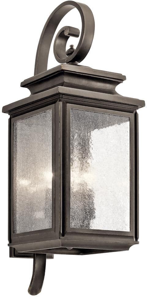 KICHLER Wiscombe Park 4-Light Olde Bronze Outdoor Hardwired Wall Lantern Sconce with No Bulbs Included (1-Pack)