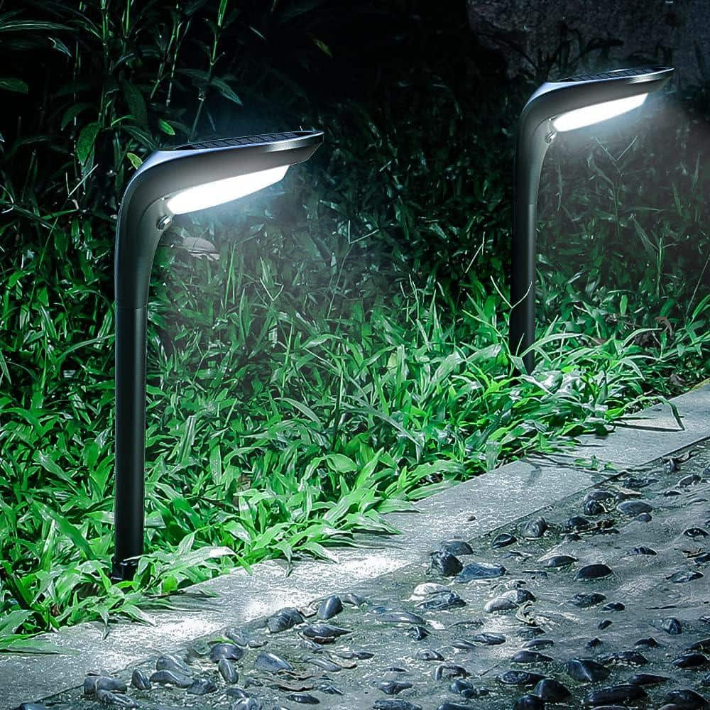 Solar Pathway Lights, Solar Garden Lights Outdoor Waterproof Solar Powered Path Light, 2 Pack