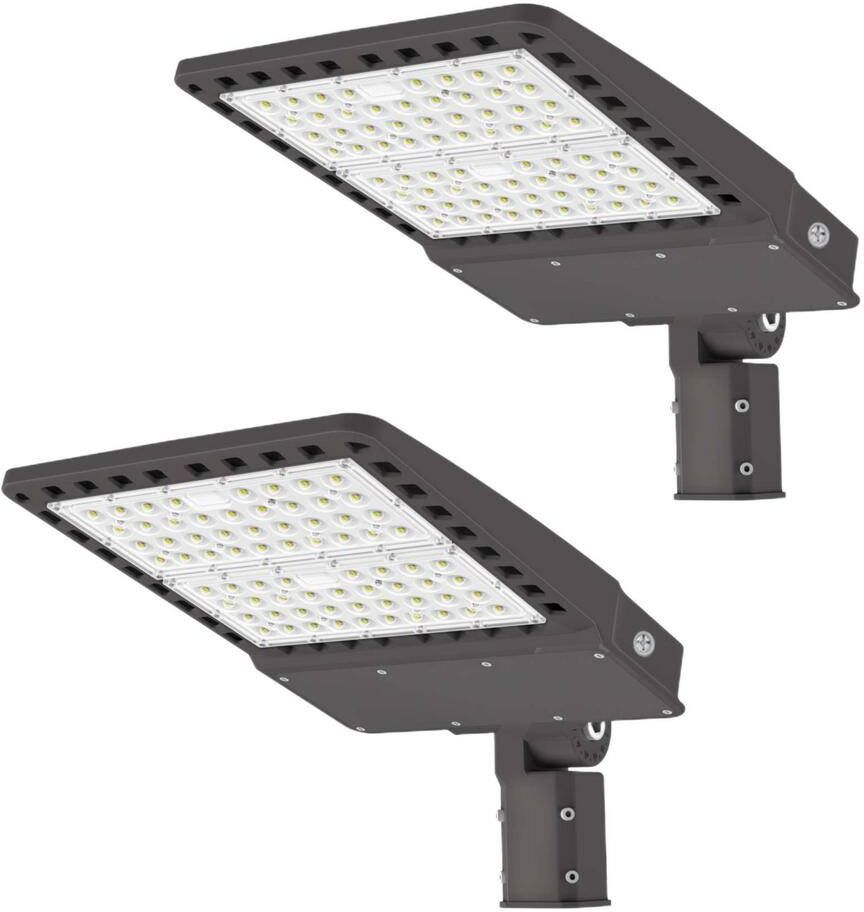 Honbei 1500-Watt Equivalent Integrated LED Parking Lot Area Light, 5000K Light Dusk to Dawn 39000 LM ETL Listed (2-Pack)