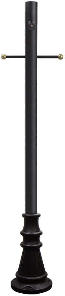 SOLUS 6 ft. Black Outdoor Lamp Post with Cross Arm and Auto Dusk to Dawn Photocell