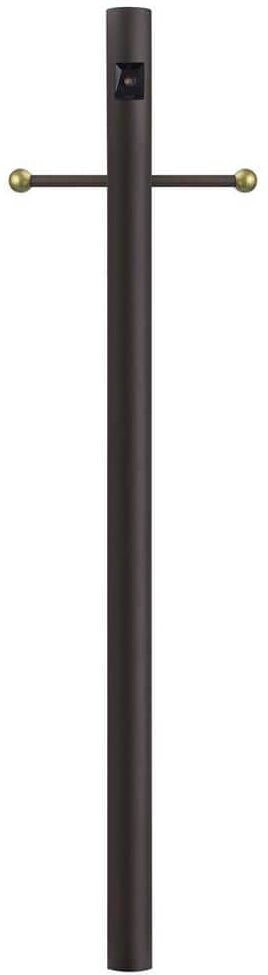 SOLUS 8 ft. Bronze Outdoor Direct Burial Lamp Post with Cross Arm and Auto Dusk-Dawn Photocell fits 3 in. Post Top Fixtures