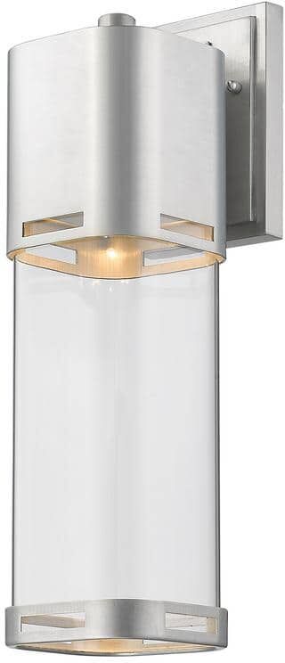 Lestat 14-Watt 17" Brushed Aluminum Integrated LED Aluminum Hardwired Outdoor Weather Resistant Barn Wall Sconce Light