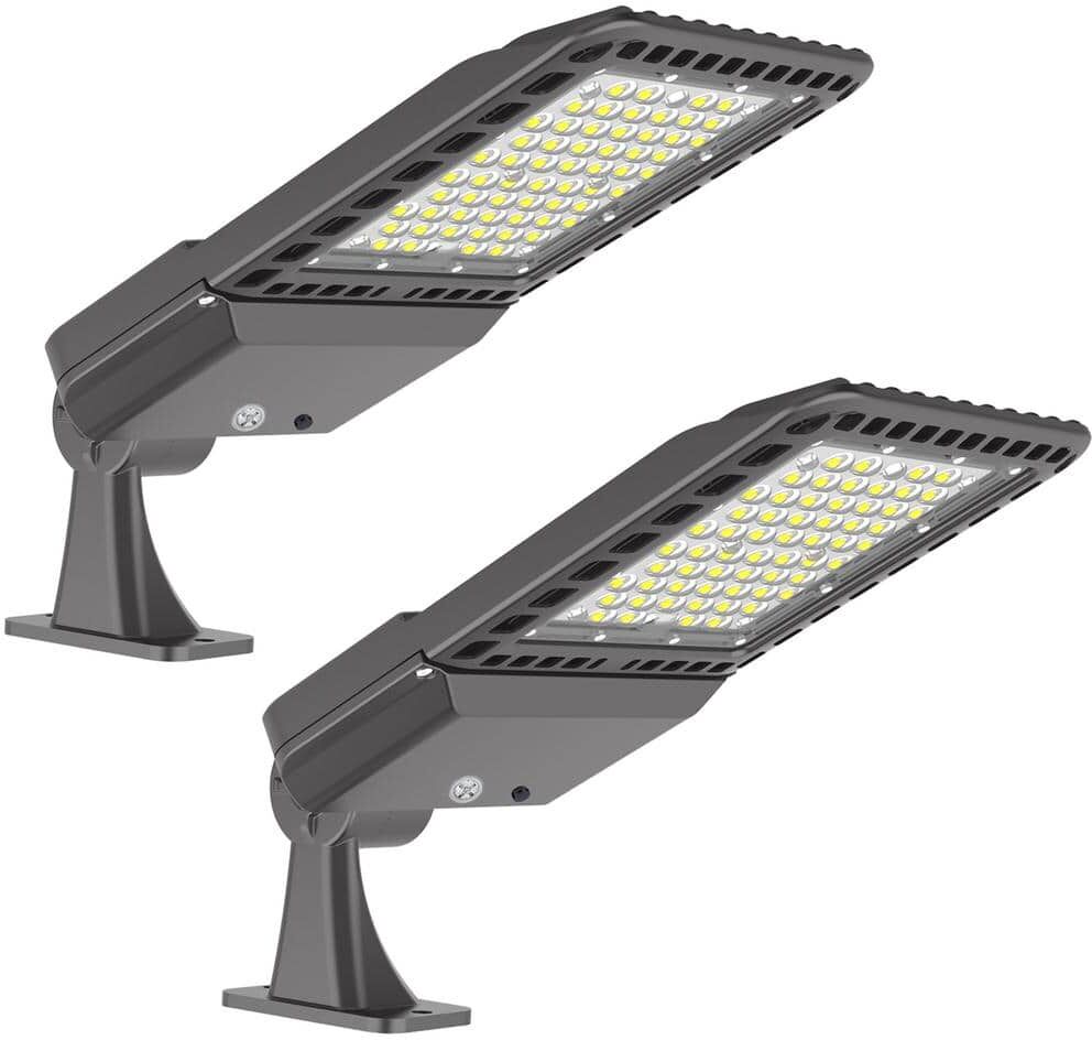 Honbei 800-Watt Equivalent Integrated LED Bronze Weather Resistant LED Parking Lot Area Light, 5000K 200W Arm Mount (2-Pack)