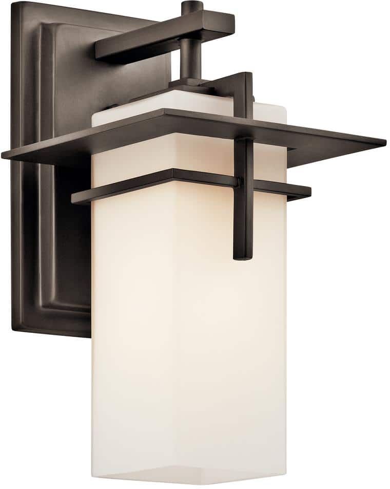 KICHLER Caterham 1-Light Olde Bronze Outdoor Hardwired Wall Lantern Sconce with No Bulbs Included (1-Pack)