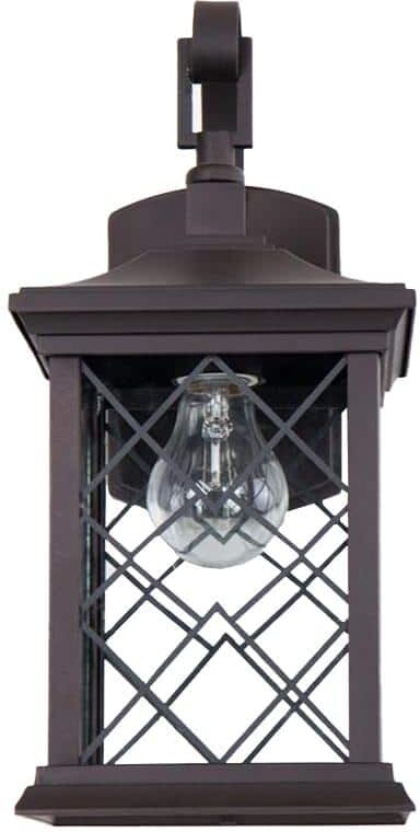 Rome 1-Light Black Outdoor Wall Lantern Sconce