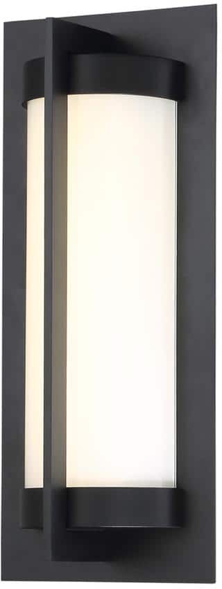 WAC Lighting Oberon 14 in. Black Integrated LED Outdoor Wall Sconce, 3000K