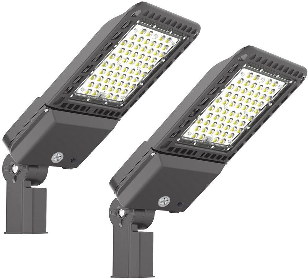 Honbei 800- Watt Equivalent Integrated LED Bronze Dusk to Dawn Area Light, 5000K Slip fit 28000LM LED Parking Lot Light 2 Pack