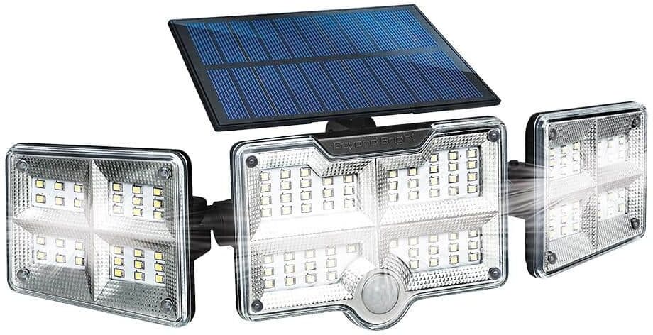 BEYOND BRIGHT Black Motion Sensing Outdoor Integrated LED Solar Flood Light