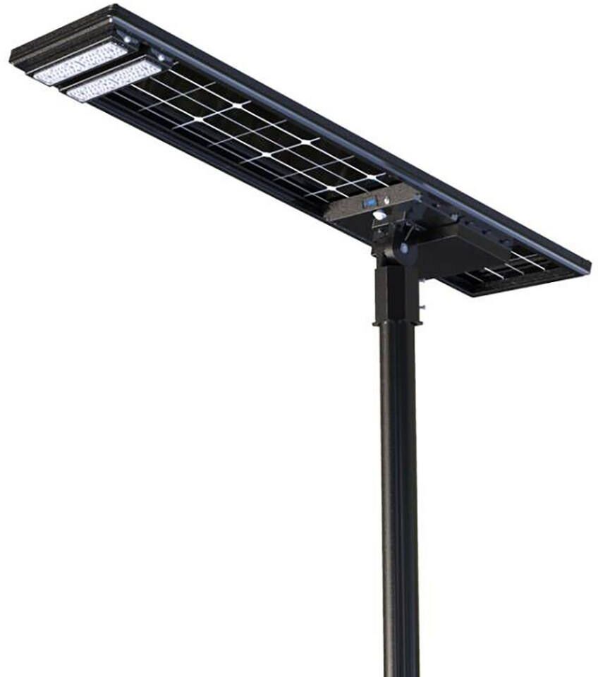 eLEDing Solar Power 600- Watt Equivalent Motion Sensing Integrated LED Bifacial Super Power Remote Street Flood Area Light