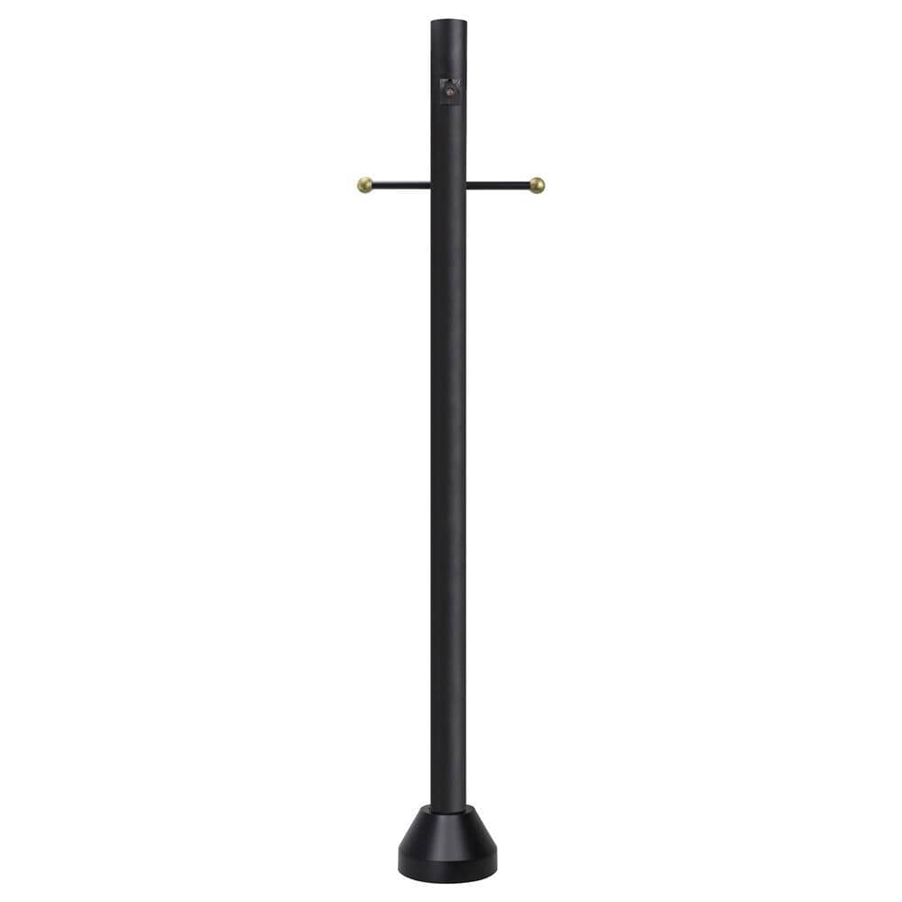 SOLUS 6 ft. Black Outdoor Lamp Post with Cross Arm and Auto Dusk to Dawn Photocell