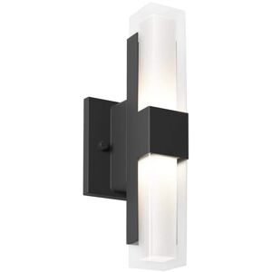 Artika Gemini Black Modern 3 CCT Integrated LED Outdoor Hardwired Garage and Porch Light Lantern Sconce