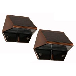 CLASSY CAPS Solar 2-LED Outdoor Copper Integrated LED Deck and Wall Light (2-Pack)