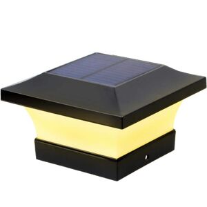 Brightest Solar Black LED 4 in. x 4 in. Deck Post Light with 100 Lumens (10-Watt Equivalent)