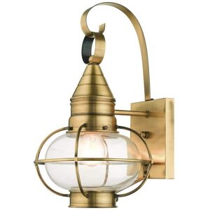 Livex Lighting Newburyport 1 Light Antique Brass Outdoor Wall Sconce