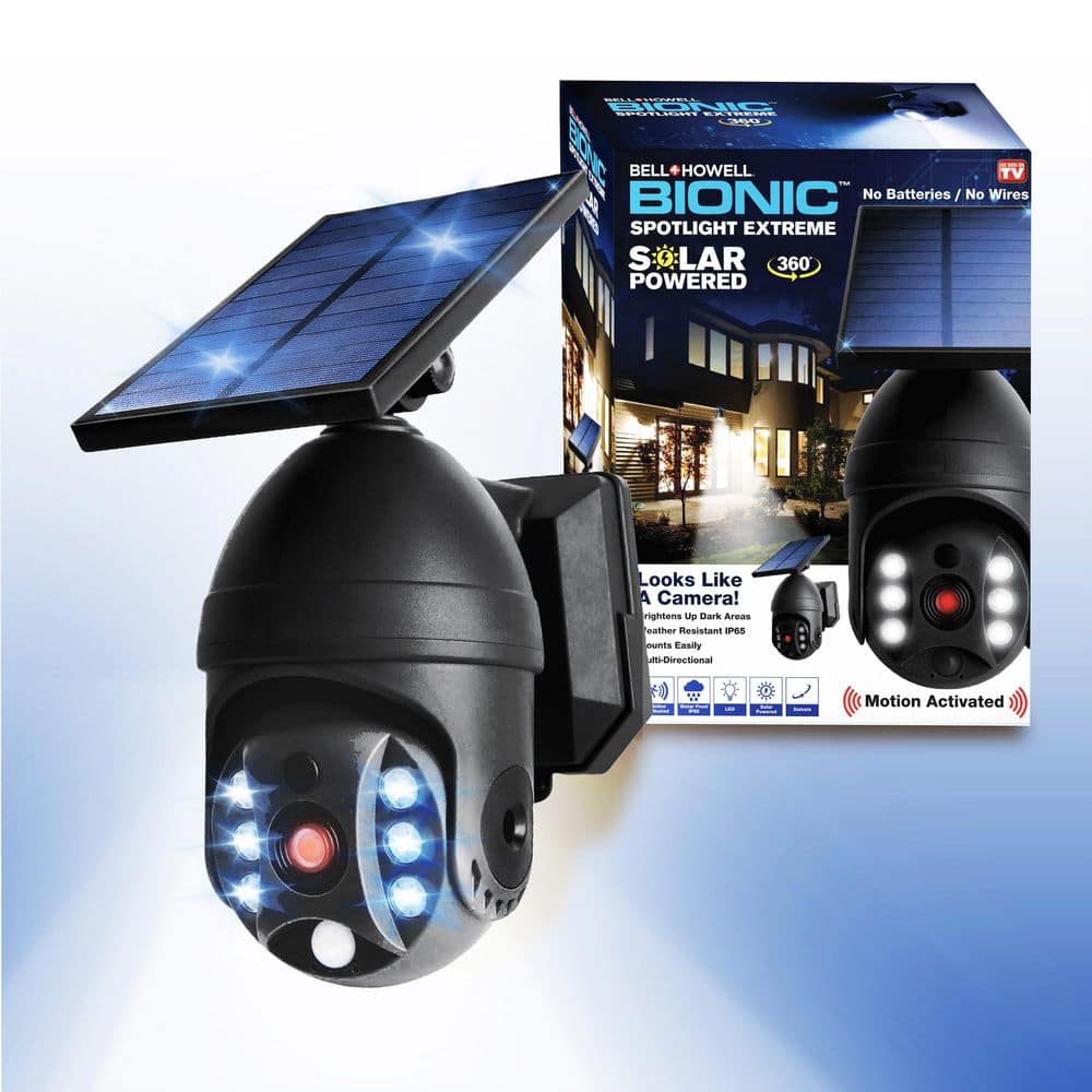 Bell + Howell Bionic Spotlight Extreme Solar Powered Integrated LED Outdoor Motion Sensor Security Flood Light