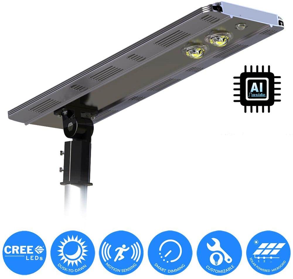 eLEDing Solar Power SMART LED Street Light for Commercial and Residential Parking Lots, Bike Paths, Walkways, Courtyard