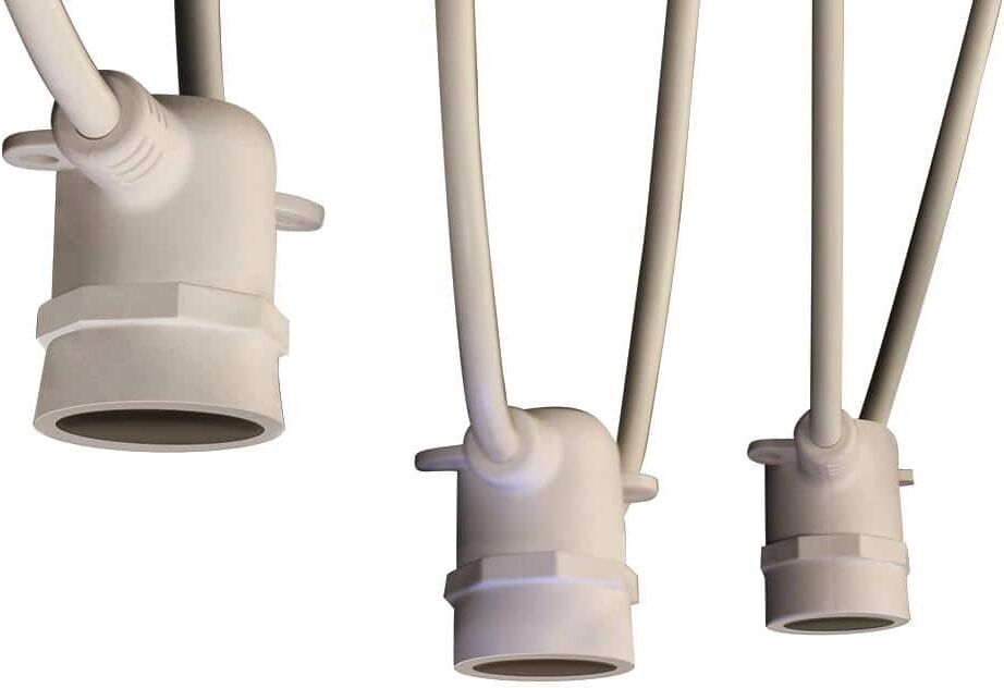 Feit Electric 5-Sockets 10 ft. Indoor/Outdoor Plug-In (bulbs sold separately) E26 Medium Base String Light Strand, 6-Pack