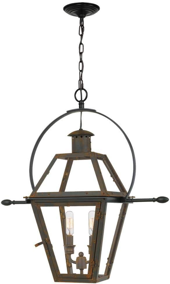 Quoizel Rue De Royal 2-Light Bronze Outdoor Pendant Light