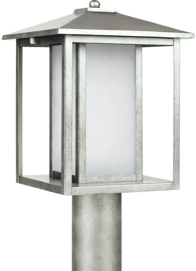 Generation Lighting Hunnington 1-Light Outdoor Weathered Pewter Lamp Post Light