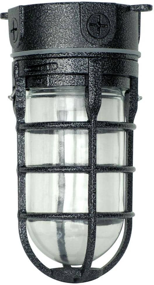 Southwire Industrial 1-Light Hammered Black Outdoor Weather Tight Flushmount Light Fixture