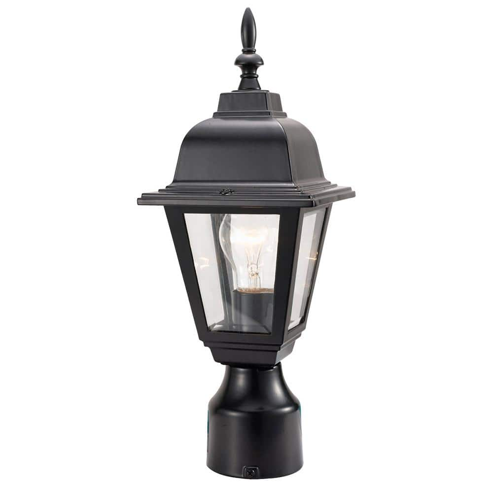 Design House Maple Street Black Outdoor Die-Cast Post Mount Light Fixture