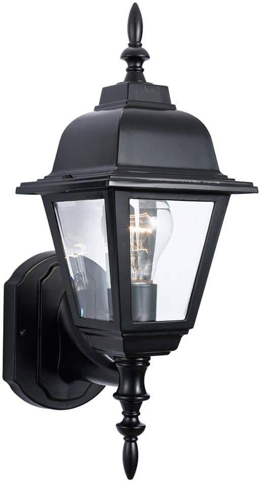 Design House Maple Street Black Outdoor Wall-Mount Die-Cast Wall Lantern Sconce