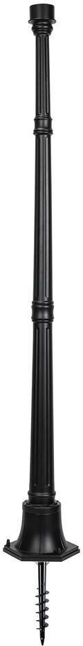 GAMA SONIC 64 in. Black Outdoor Cast Aluminum Decorative Pathway Solar Lamp Post for Concrete or Ground Installation