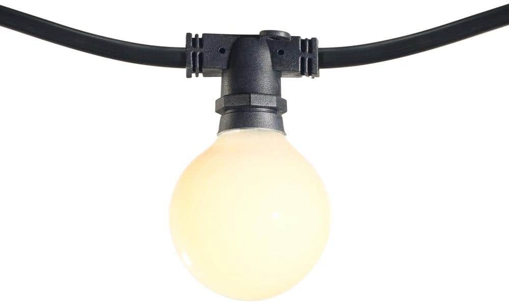 Bulbrite Outdoor/Indoor 14 ft. Plug-in G16 Incandescent Black String Light with Clear Bulbs Included 10 Sockets (2-Pack)