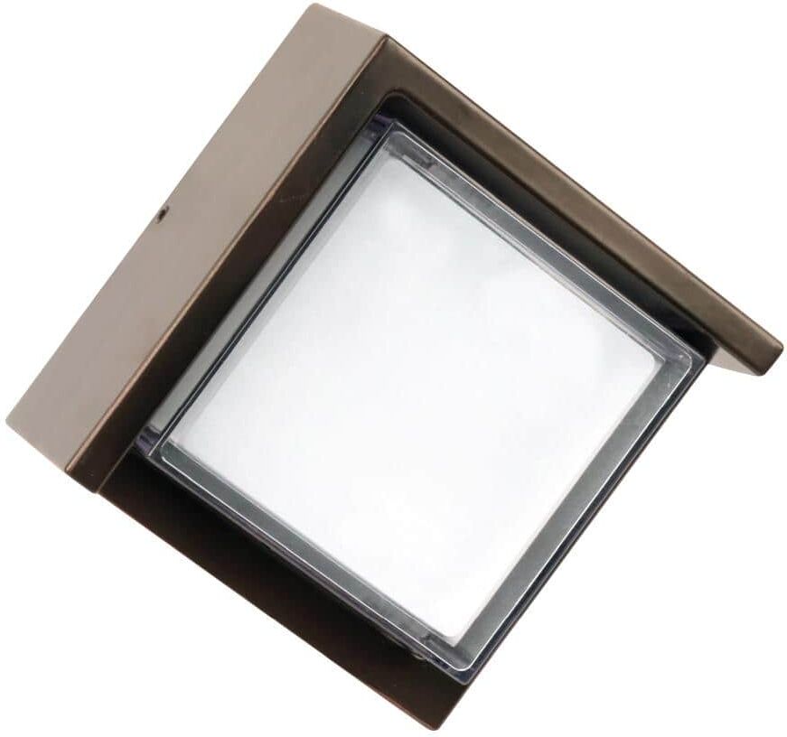 Feit Electric 8-Watt Integrated LED Bronze Dusk to Dawn Photocell Sensor Security Square Outdoor Wall Pack Light 3000K