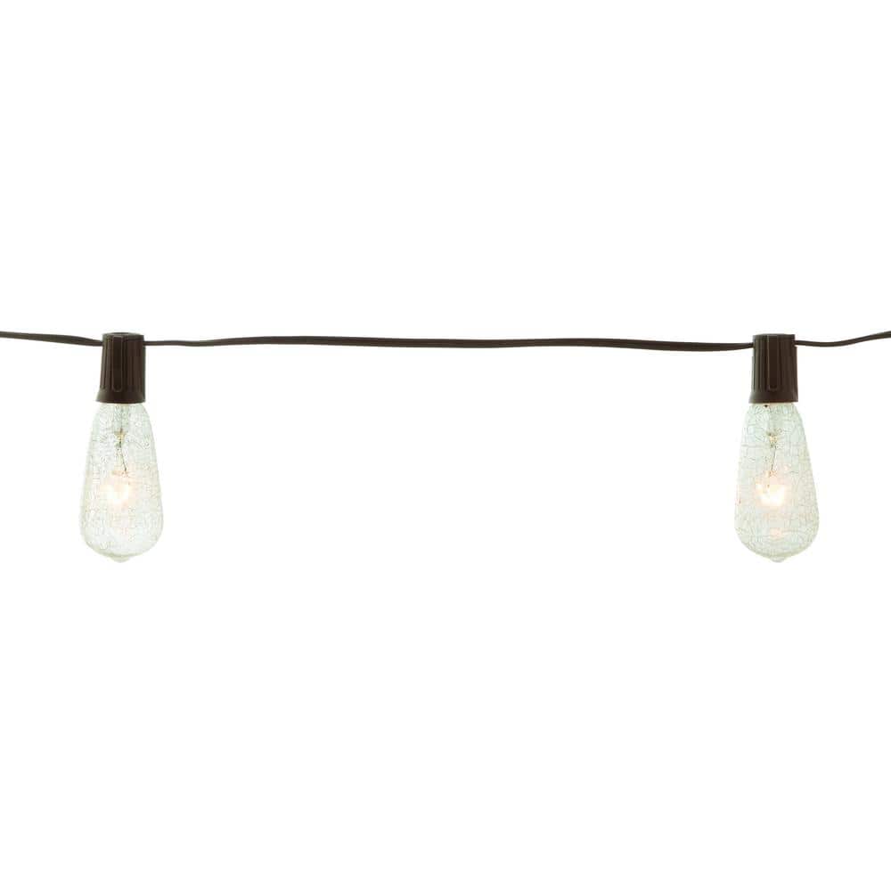 Hampton Bay Outdoor/Indoor 10 ft. Plug-In Incandescent ST40 Crackle Bulb String Light (3-Pack)