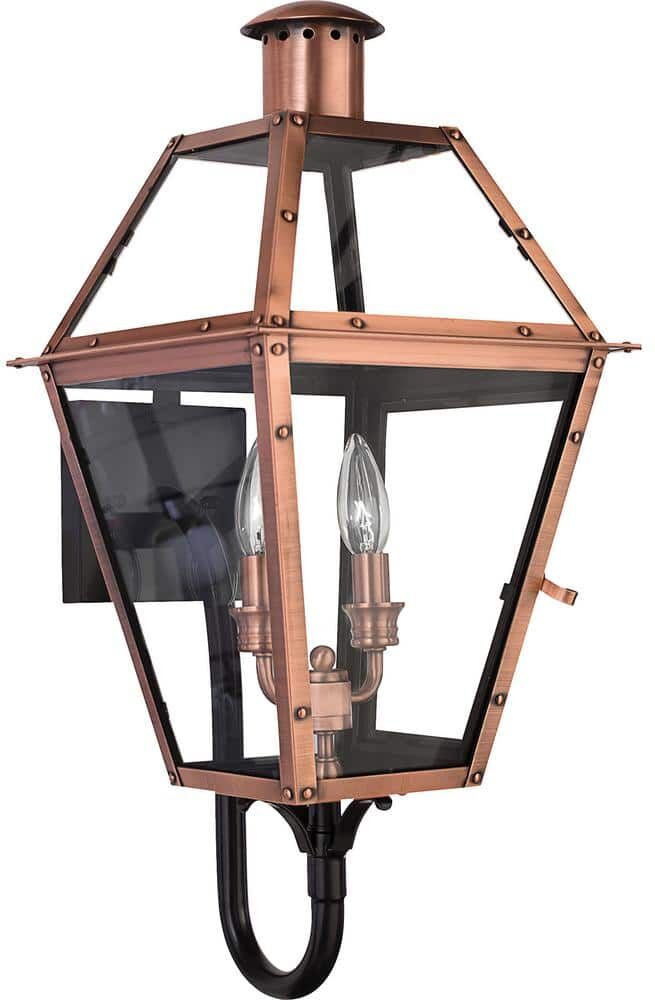 Quoizel Rue De Royal 1-Light Aged Copper Outdoor Wall Lantern Sconce