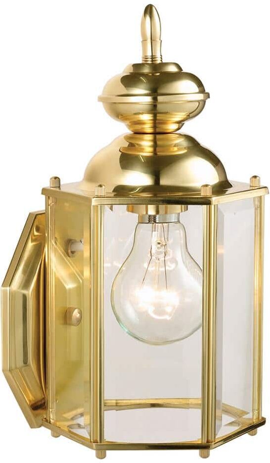 Design House Augusta Solid Brass Outdoor Wall Lantern Sconce