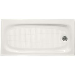 KOHLER Salient 60 in. x 30 in. Cast Iron Single Threshold Shower Base with Right-Hand Drain in White