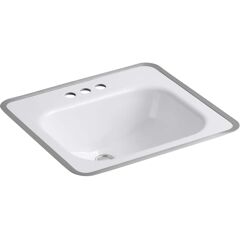 KOHLER Tahoe Drop-In Cast Iron Bathroom Sink in White with Overflow Drain