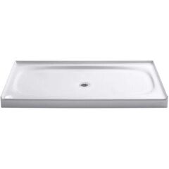 KOHLER Salient 60 in. x 36 in. Cast Iron Single Threshold Shower Base with Center Drain in White