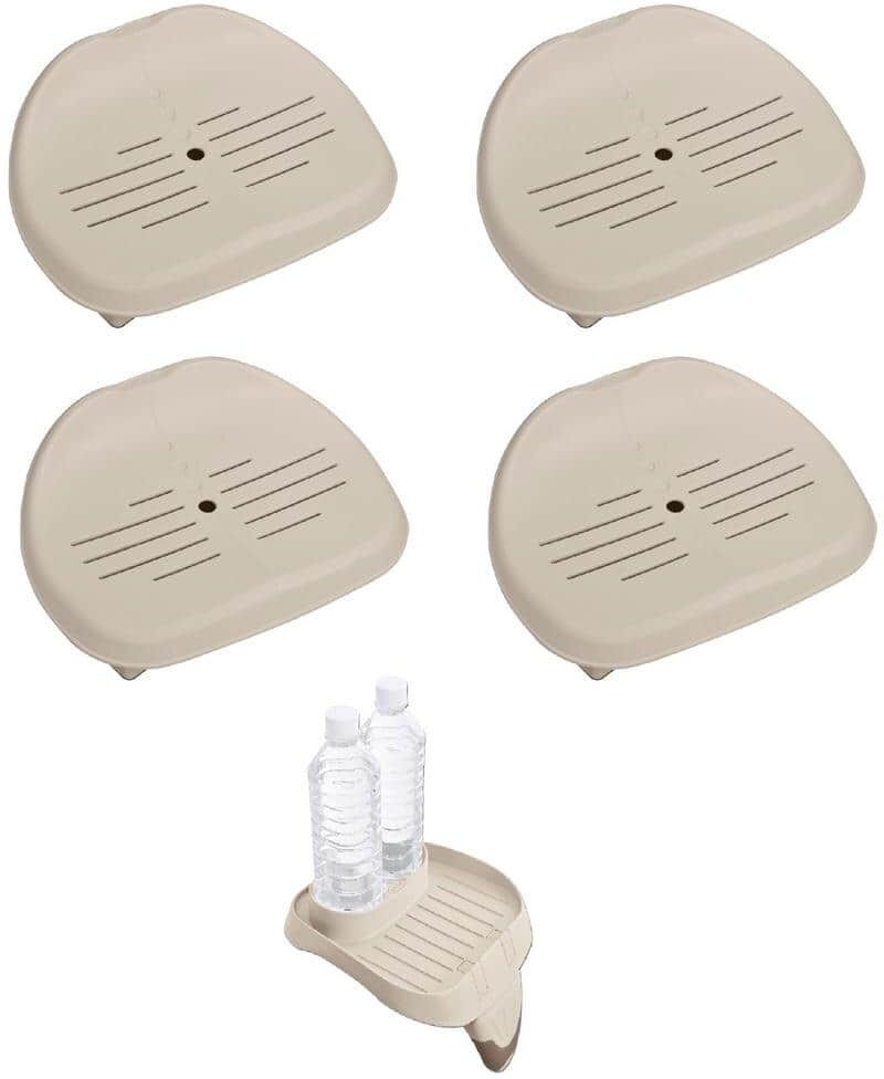 Intex Slip Resistant Hot Tub Seat (4-Pack) with Cup Holder and Refreshment Tray