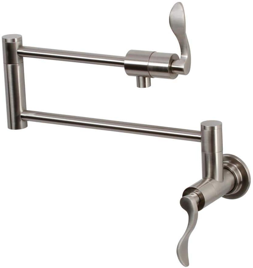 Kingston NuWave Wall Mount Pot Filler in Brushed Nickel