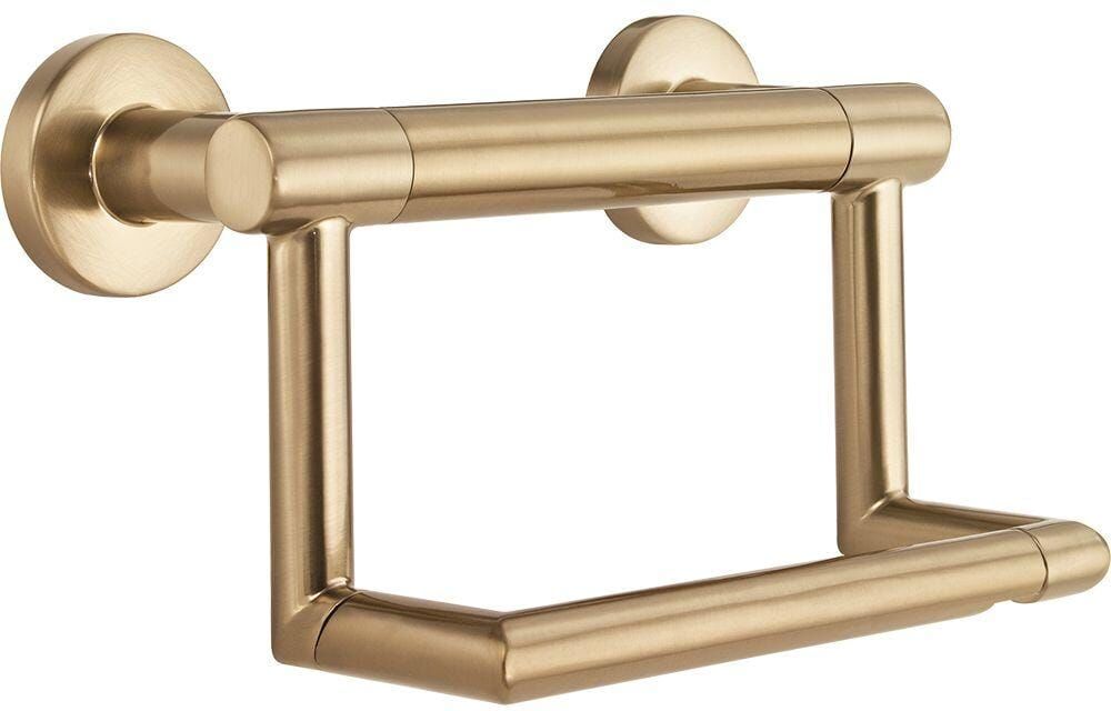 Delta Decor Assist Contemporary Toilet Paper Holder with Assist Bar in Champagne Bronze