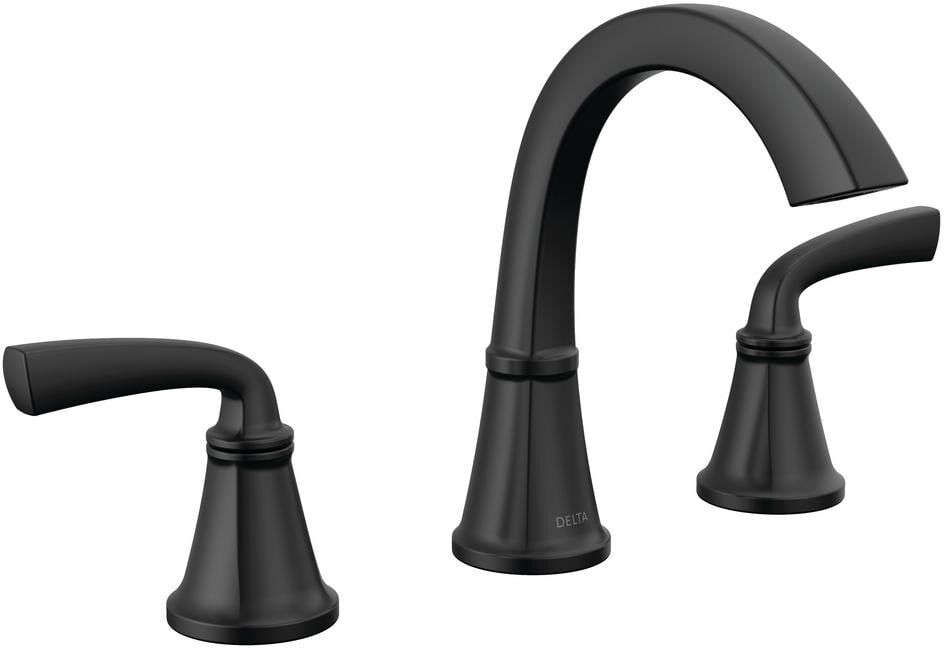 Delta Geist 8 in. Widespread Double-Handle Bathroom Faucet in Matte Black